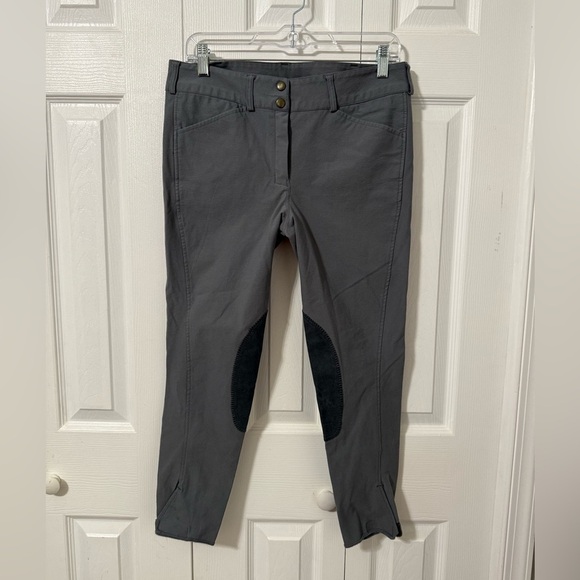Women’s Equine Cropped Gray Knee Patch Riding Breech Pants Velcro Legs size 30 - Picture 12 of 12